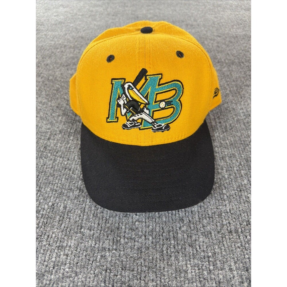 RARE Myrtle Beach Pelicans New Era Hat Wool USA 7 1/2 Atlanta Braves MiLB VTG
